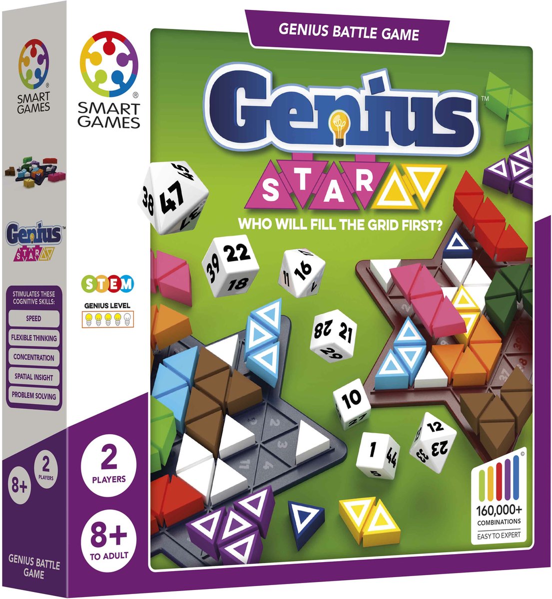 Juegos Genius Star que tiene el primer tablero de juego lleno