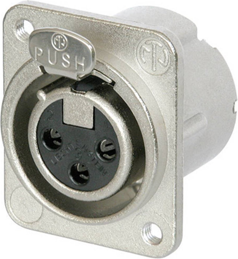 Neutrik nc3fd-lx-m3 xlr connettore flangia boccola, contatti diritti numero di poli: 3 argento 1 pezzo(i)