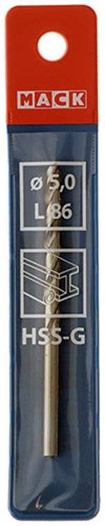 Mack 1018406 - taladro para metal hss g din 338 ø 5,0 x 86 mm | 5 piezas