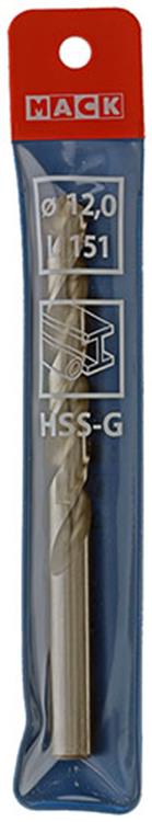 Mack 1018417 - taladro para metal hss g din 338 ø 12,0 x 151 mm | 5 piezas