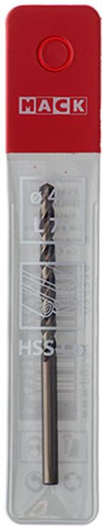 Mack 1018424 - taladro metal hss co5% din 338 ø 4,0 x 75 mm | 5 piezas