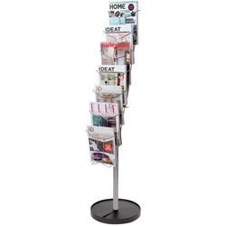 Porta folletos alba fil 7s acero plata negro