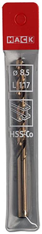 Mack 1018432 - taladro metal hss co5% din 338 ø 8,5 x 117 mm | 5 piezas