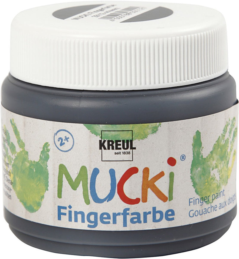 Creative Company Mucki Finger Paint Black, 150 ml