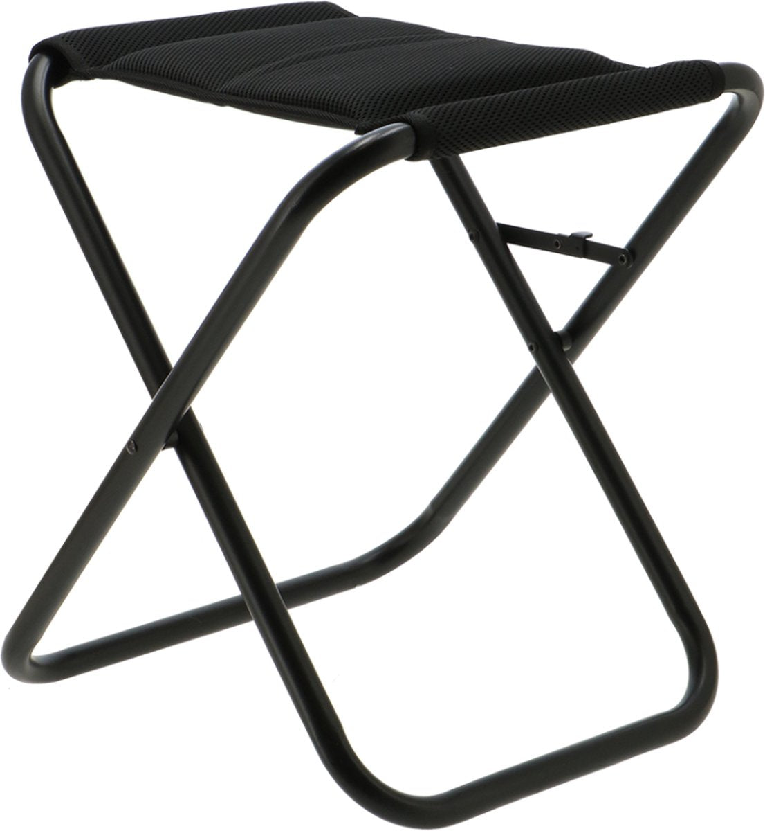 Travellife barletta campingkruk zwart - ventilerend en sneldrogend 2d mesh - inclusief inklapbeveiliging
