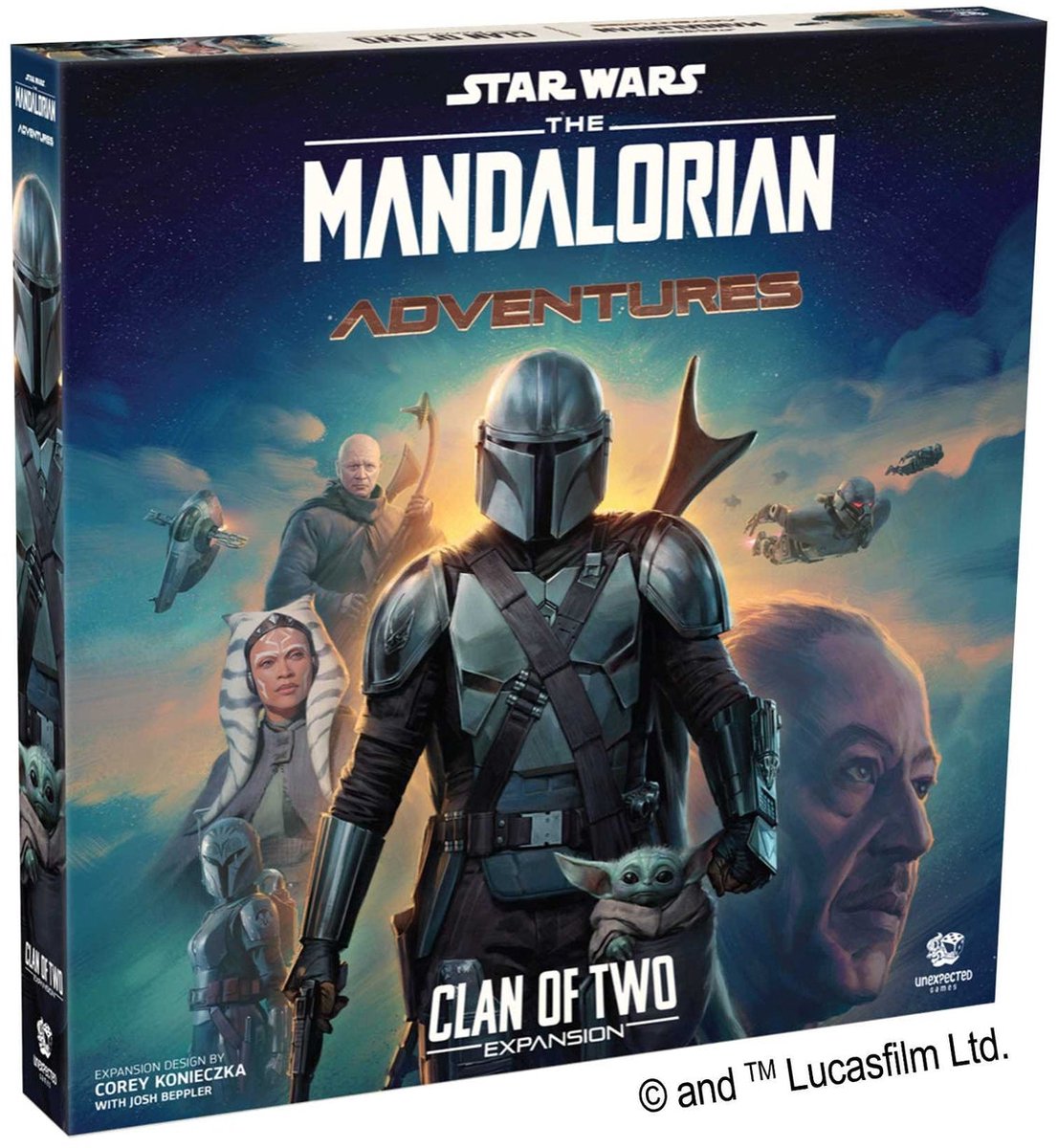 Asmodee star wars juego de mesa aventuras mandalorianas clan de dos expansión.