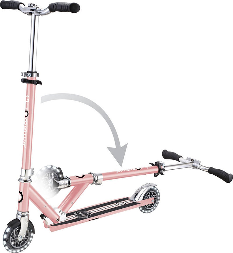 Monopattino per bambini Globber - flow - cromo rosa - ruote luminose - pieghevole - da 5 anni