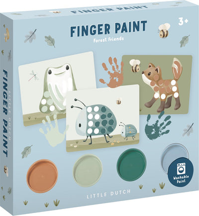 Little Dutch Finger Paint Set Forest Friends Green 14 Paps