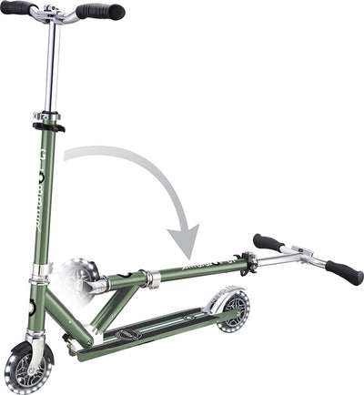 Monopattino per bambini Globber - flow - verde cromato - ruote luminose - pieghevole - da 5 anni