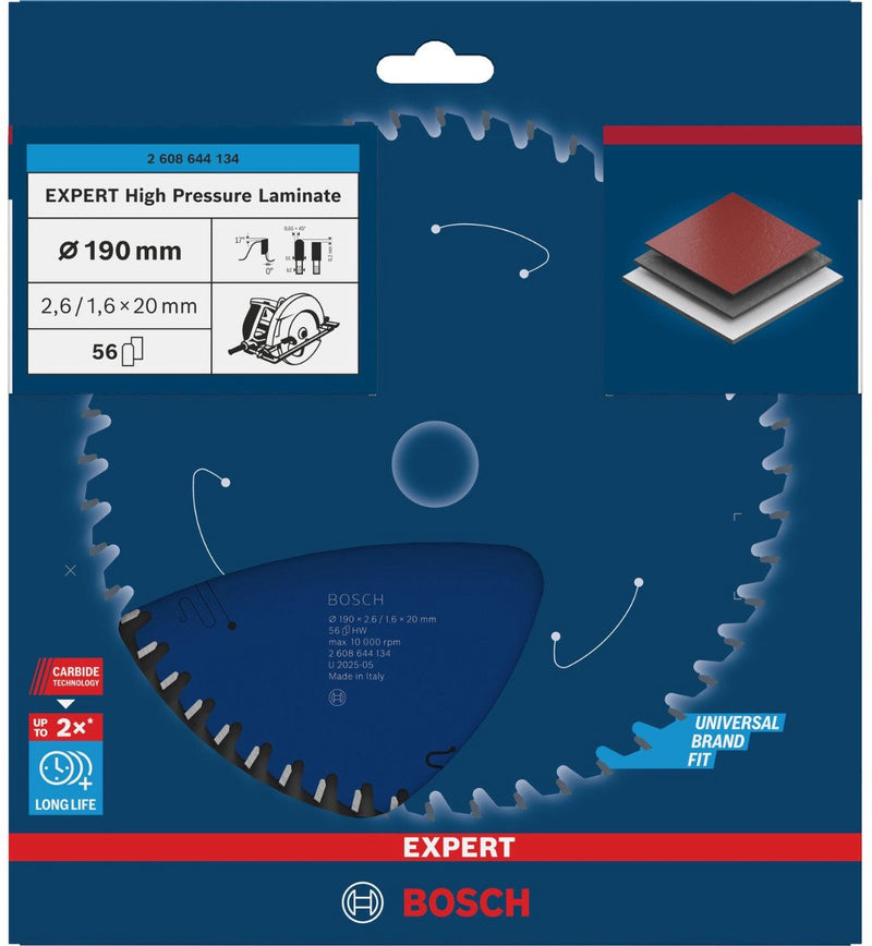 Hoja de sierra circular bosch expert para madera 184x16x2,6 1,6x40 t