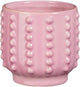 Mica decorations bloempot boaz - gebobbeld - roze - 16 x 18 cm
