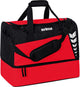 Erima six wings (small) sporttas met bodemvak - zwart rood | maat: s
