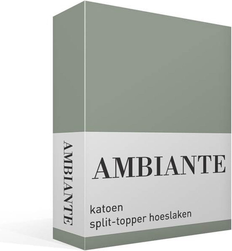 Lenzuolo con angoli topper uni split in cotone Ambiante - letti gemelli - verde