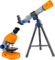 Telescopio Bresser y microscopio junior de 35 cm de naranja