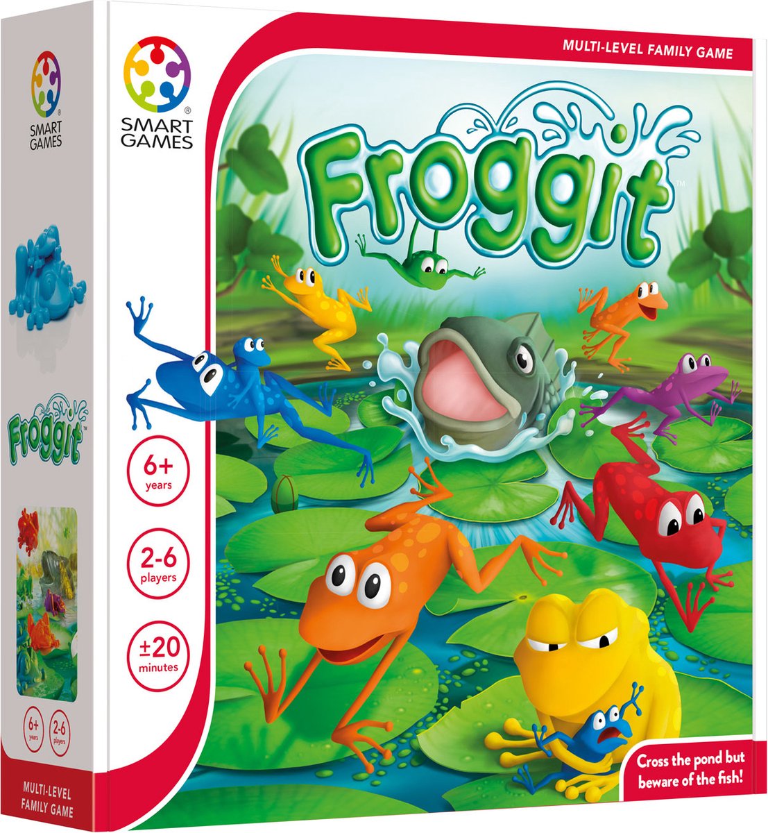 Smartgames froggit - gioco da tavolo strategico per famiglie - livelli di gioco multipli - da 2 a 6 giocatori - da 6 anni
