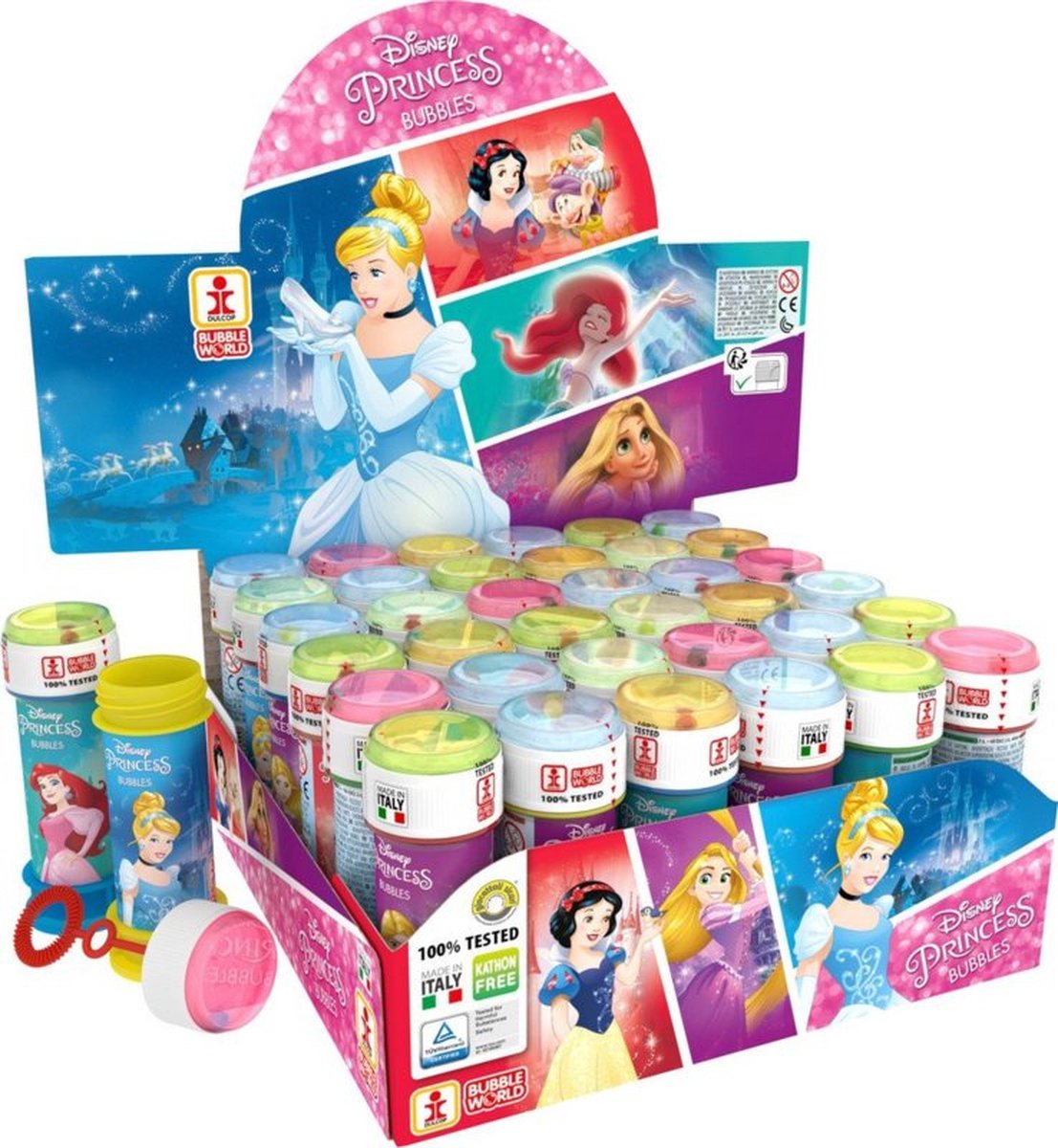 Soplador de burbujas princesas disney 60 ml 36 piezas