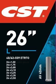 CST Interner Tube AV13 26 pollici 40 62-559 AV 40 mm 071301