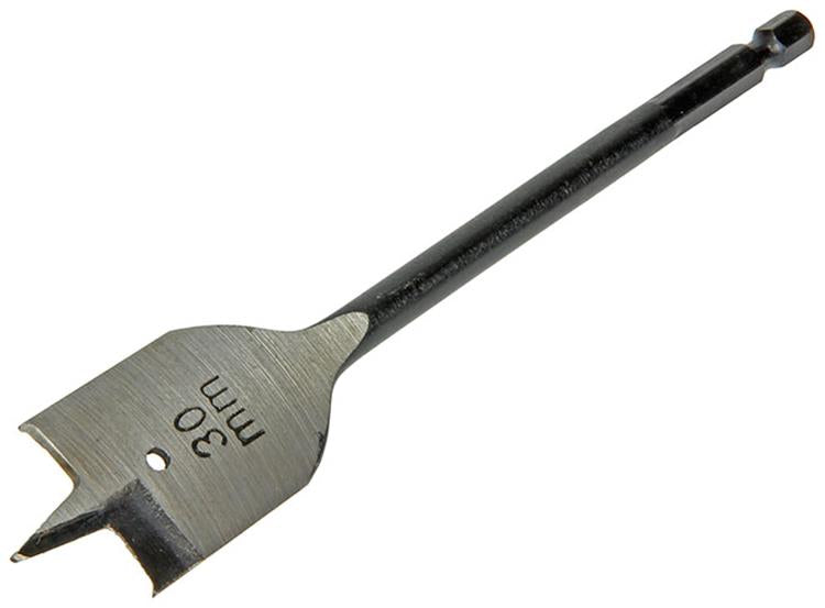 Mack 1018522 - Broca plana para madera DIN 7487 ø 30,0 x 160 mm | 5 piezas