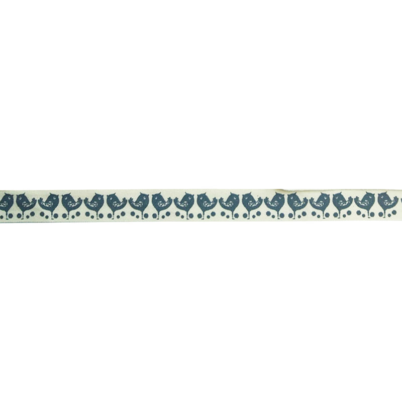 Vaessen creative • nastro 20mx15mm uccello grigio bianco