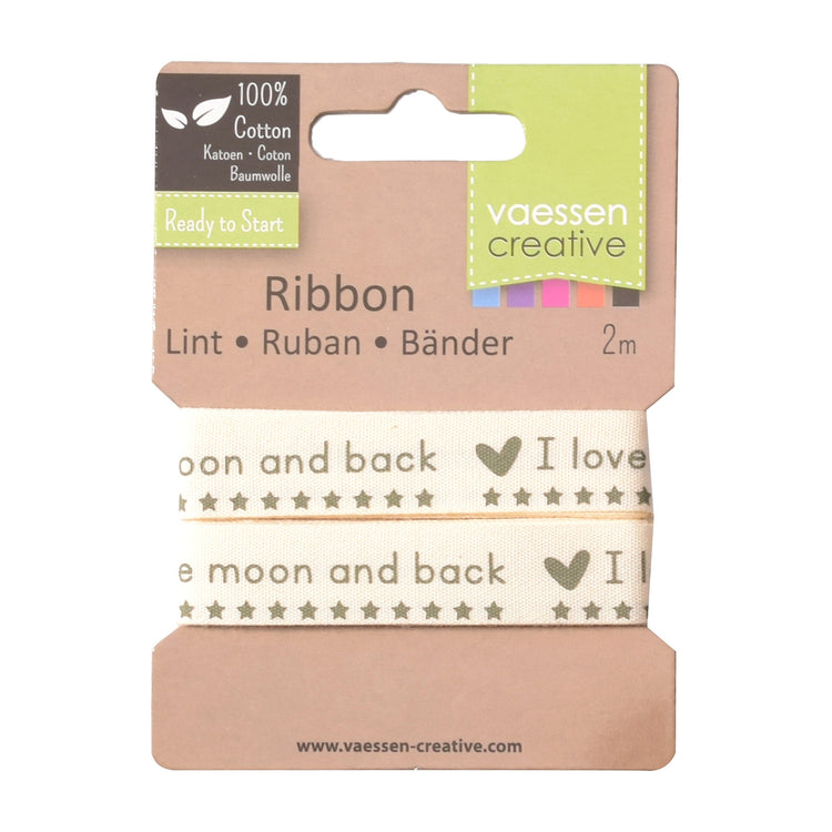 Vaessen creative • ribbon 2mx15mm eng i love you to the moon
