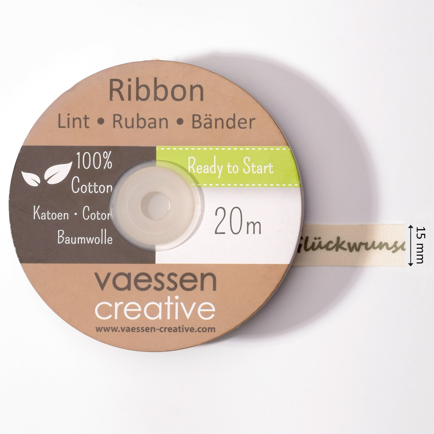 Vaessen creative • nastro 20mx15mm il glückwunsch originale
