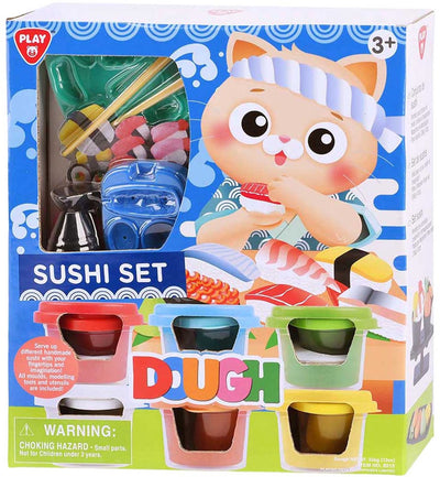 Set de arcilla para sushi Playgo - 6 cazuelas de barro