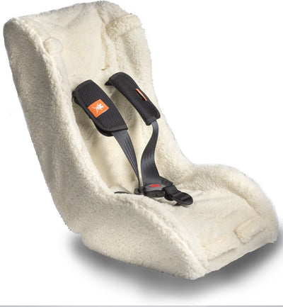 Sedia da inserto Melia Bakfiets - comoda sedia per bambini per rimorchio per biciclette - bianco, 75x25x15cm, cintura a 5 punti