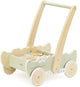 Polarb houten loopwagen krokodil – blokkenwagen met 40 blokken – looptrainer met snelheidscontrole (12+ mnd)