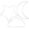 Vaessen creative • metalen ringen set ster, maan wolk ø32cm 3mm zilver