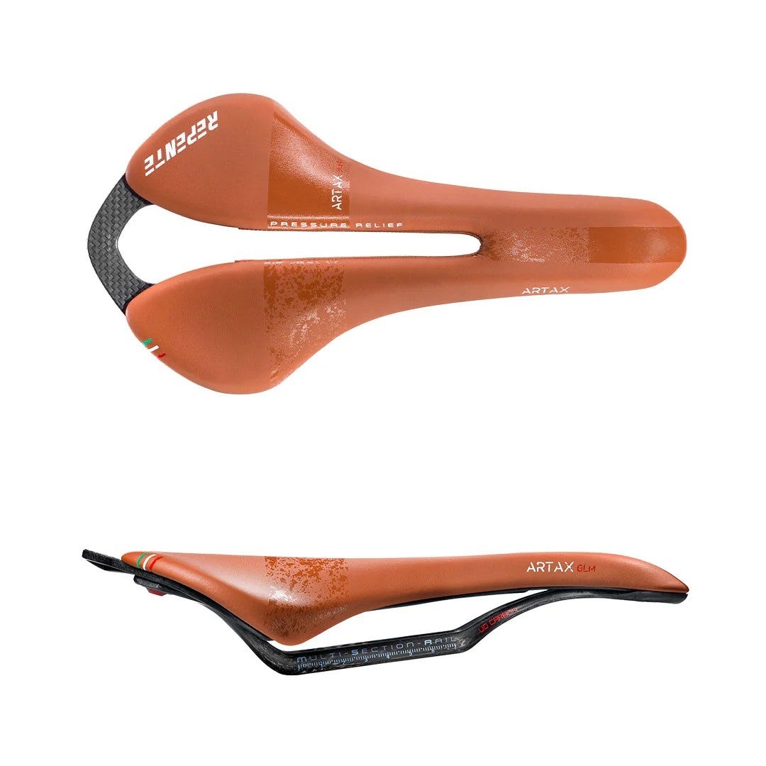 Sillín F-tech arrepentido artax glm 142 mm tecnología lcf raíles de carbono marrón barro