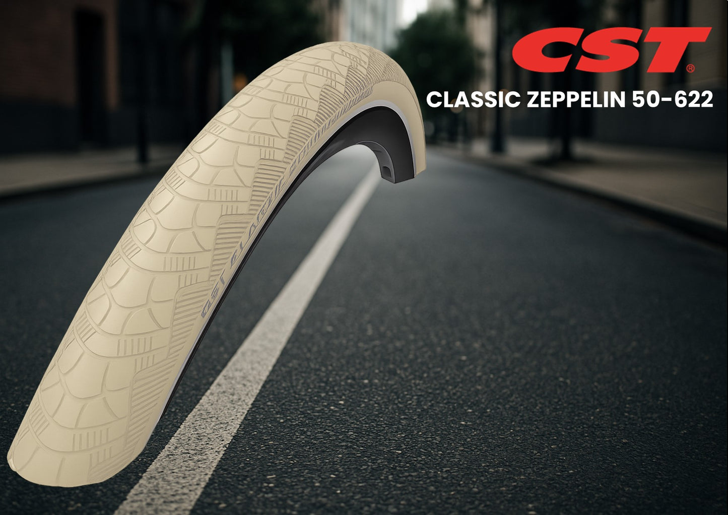 Neumático cst zeppelin 28 x 1,90'' 50-622 - crema con reflejos