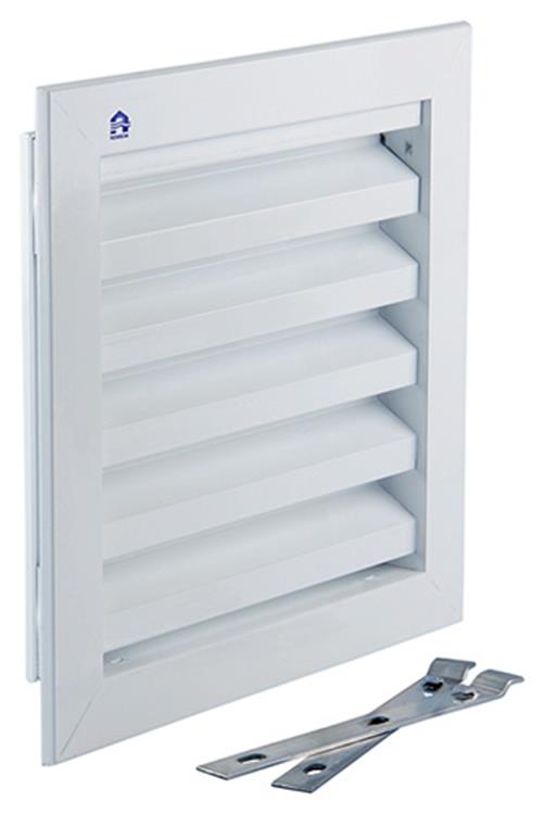 Renson 1006224 - rejilla mural empotrada 411 aluminio ral 9010 200x200mm | 1 pieza
