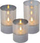 Lucide velas - lampada da tavolo - batterie - ø 8 cm - led - 3x0,2w 2700k - fumé - set da 3