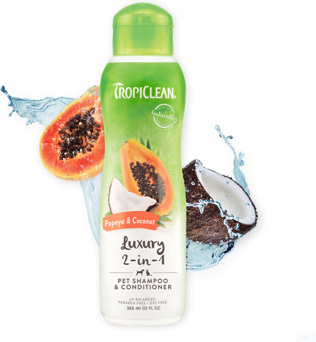 Tropiclean papaya en kokos - luxe hondenshampoo en conditioner -355 ml