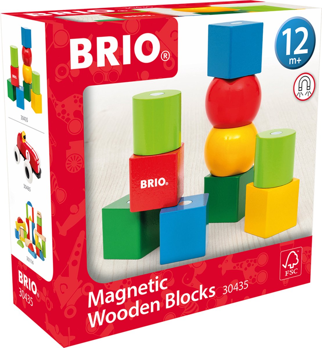 Ravensburger Brio - 30435 blocchi di legno con magneti | mattoncini giocattolo per bambini dai 12 mesi