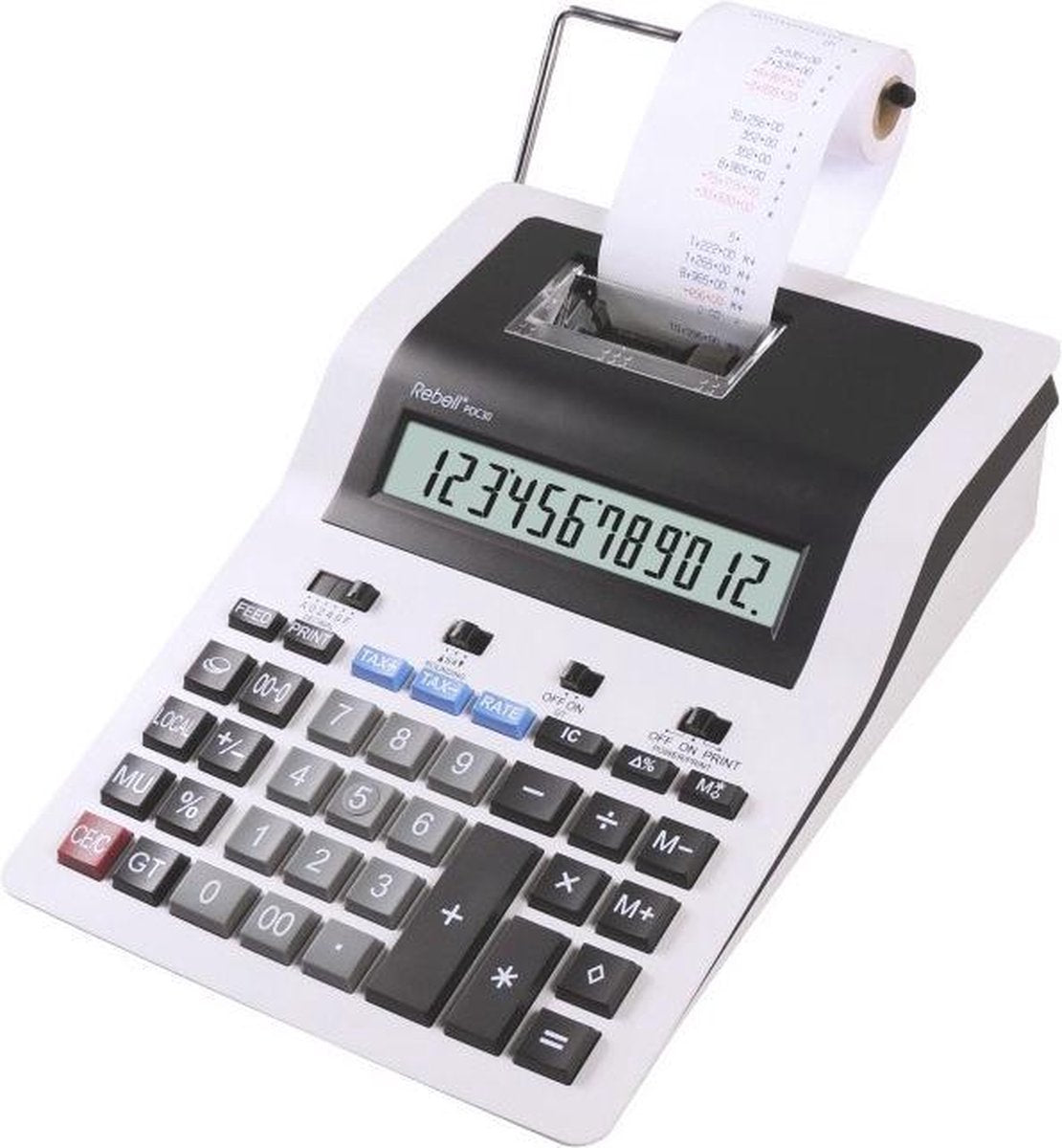 Rebell print calculator - pdc30 wb - white-black - re-pdc30-wb