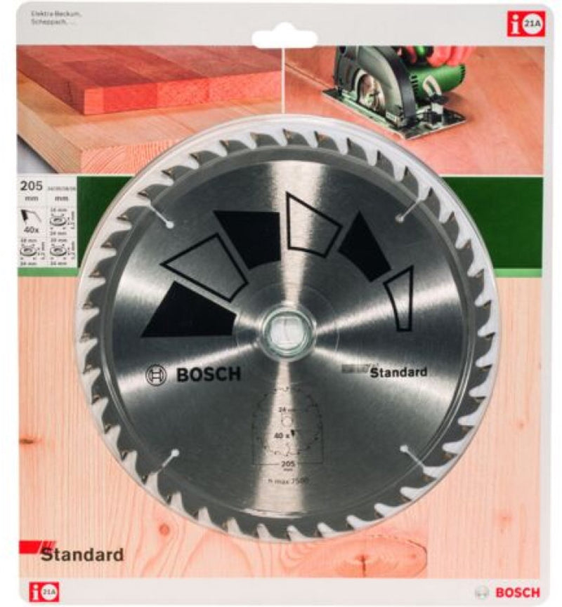 Bosch - hoja de sierra circular estándar 205 x 24 20 x 2,2 mm - 40 dientes
