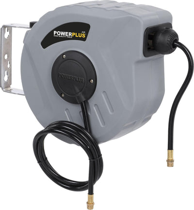 Carrete de manguera de aire para compresor Powerplus powair0215 - máx. presión: 12bar - longitud 10m - enrollador automático