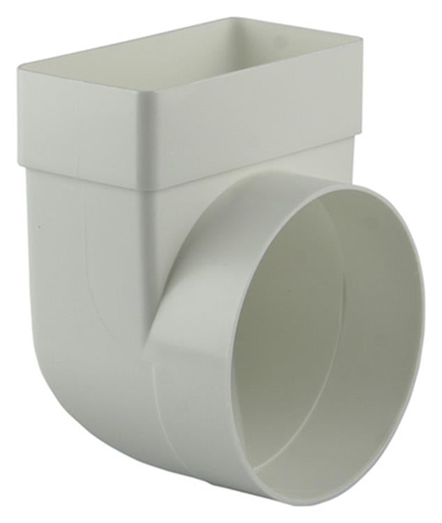 Renson 1006407 - Conexión de esquina de PVC recta redonda 90° 7017 blanco ø 100 | 3 piezas