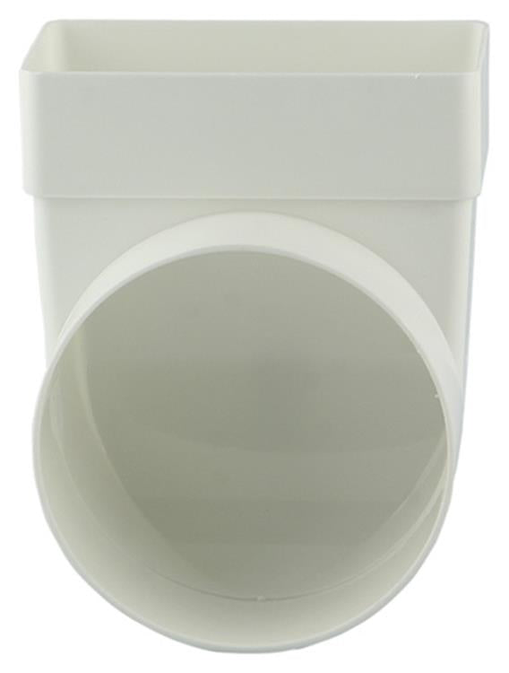 Renson 1006407 - Conexión de esquina de PVC recta redonda 90° 7017 blanco ø 100 | 3 piezas