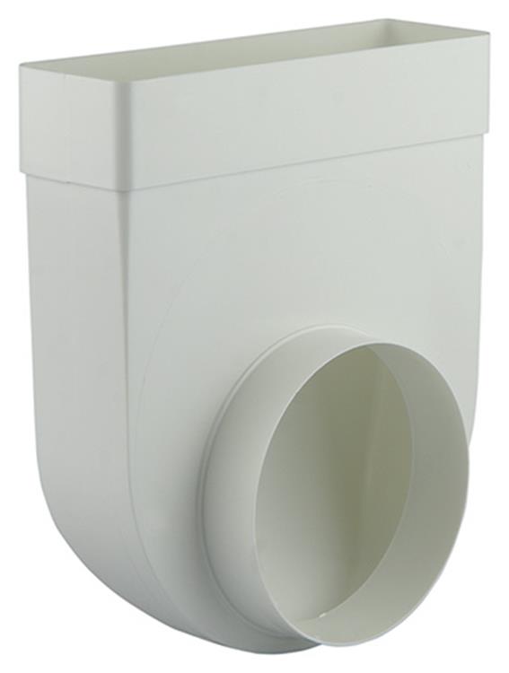 Renson 1006408 - Conexión de esquina de PVC recta redonda 90° 7017 blanco ø 125 | 3 piezas