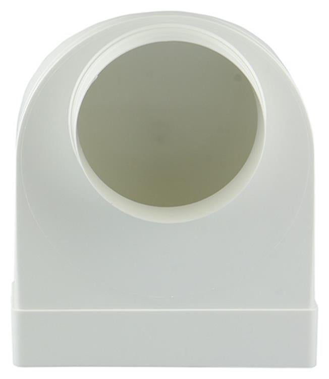 Renson 1006408 - Conexión de esquina de PVC recta redonda 90° 7017 blanco ø 125 | 3 piezas