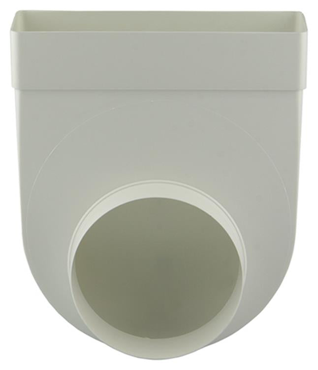 Renson 1006408 - Conexión de esquina de PVC recta redonda 90° 7017 blanco ø 125 | 3 piezas