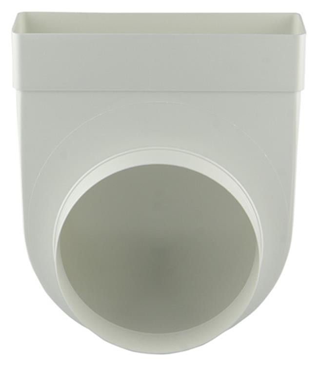 Renson 1006409 - Conexión de esquina de PVC recta redonda 90° 7017 blanco ø 150 | 3 piezas