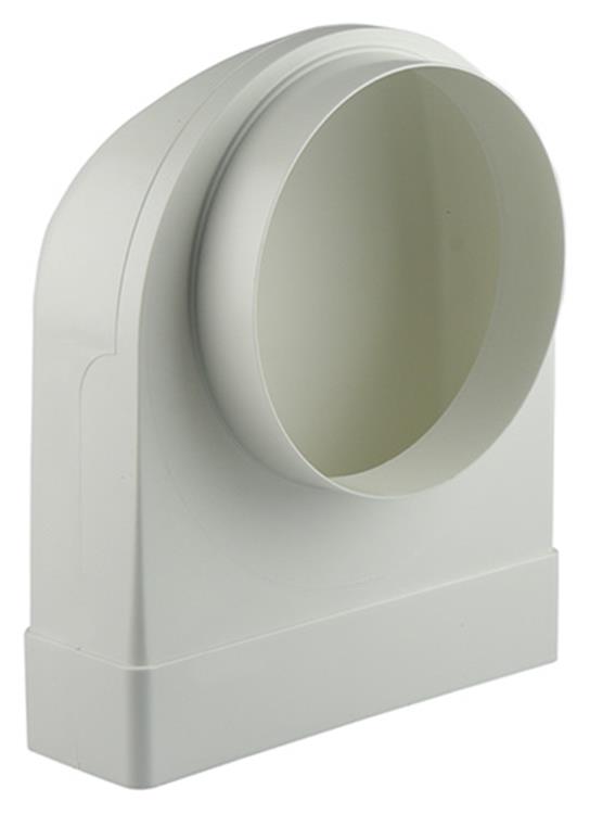 Renson 1006409 - Conexión de esquina de PVC recta redonda 90° 7017 blanco ø 150 | 3 piezas