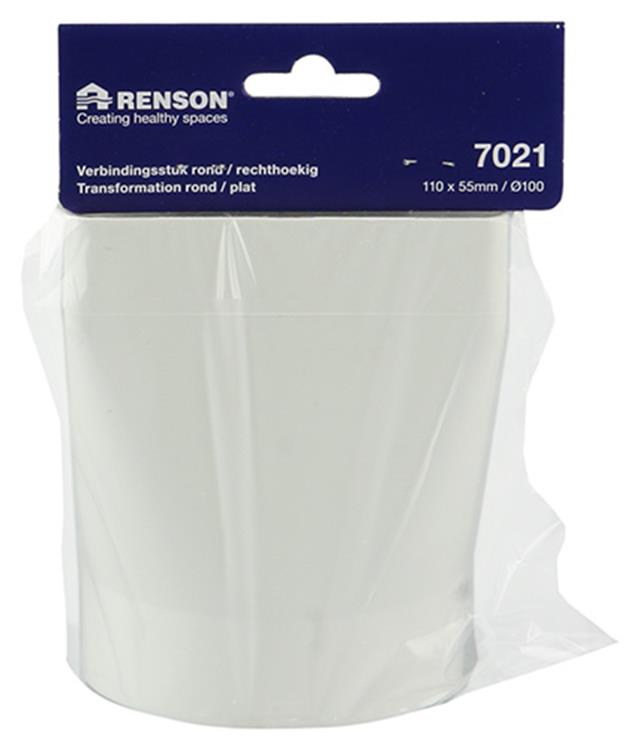 Renson 1006410 - Pieza de conexión de PVC redonda derecha. 7021 blanco ø 100 | 2 piezas