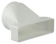 Renson 1006411 - Pieza de conexión de PVC redonda derecha. 7021 blanco ø 125mm | 2 piezas