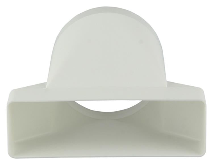 Renson 1006411 - Pieza de conexión de PVC redonda derecha. 7021 blanco ø 125mm | 2 piezas