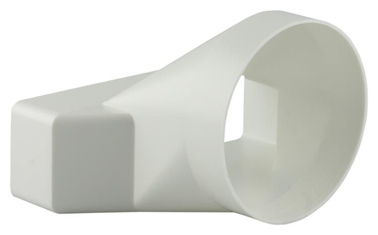 Renson 1006411 - Pieza de conexión de PVC redonda derecha. 7021 blanco ø 125mm | 2 piezas