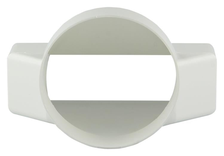 Renson 1006411 - Pieza de conexión de PVC redonda derecha. 7021 blanco ø 125mm | 2 piezas